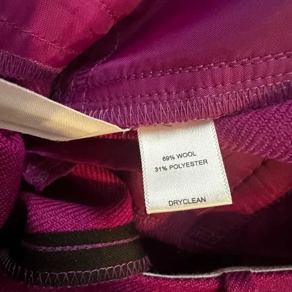 LOFT Magenta Wool Blend Tailored Career Dress Pants Womens Size 8 Petite‎ - Picture 4 of 5